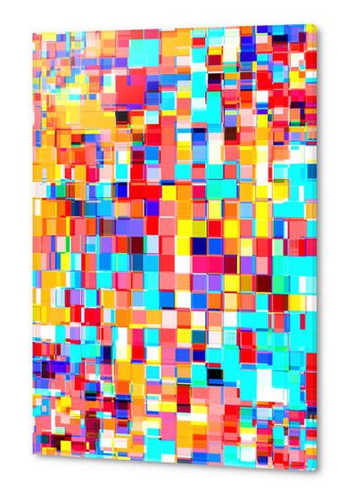 graphic design geometric pixel square pattern abstract background in red blue orange yellow Acrylic prints by Timmy333