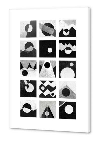 Black & white / Circles & squares Acrylic prints by Elisabeth Fredriksson