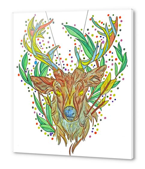 Colorful deer Acrylic prints by RomArt