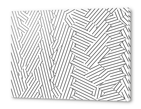 geometric line abstract pattern background in black and white Acrylic prints by Timmy333