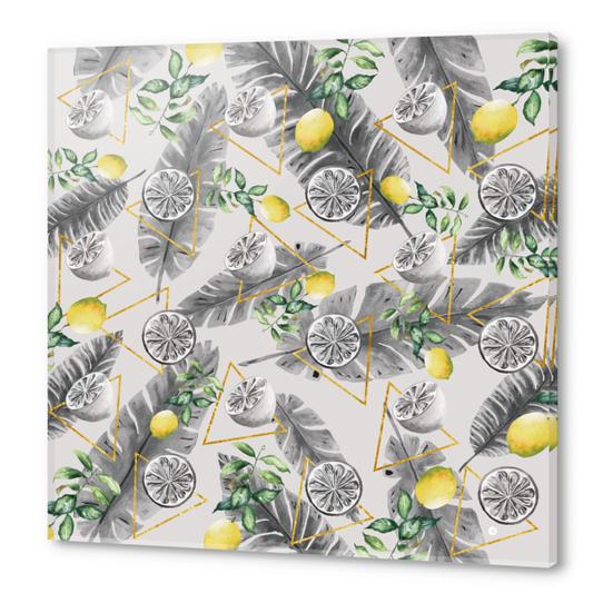 Pattern triangles with lemons Acrylic prints by mmartabc