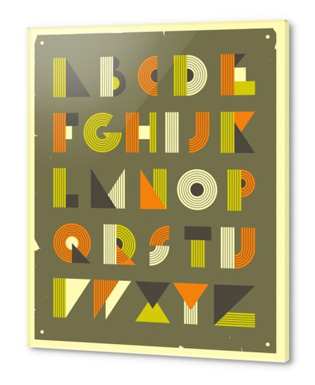 RETRO ALPHABET - GREEN Acrylic prints by Jazzberry Blue