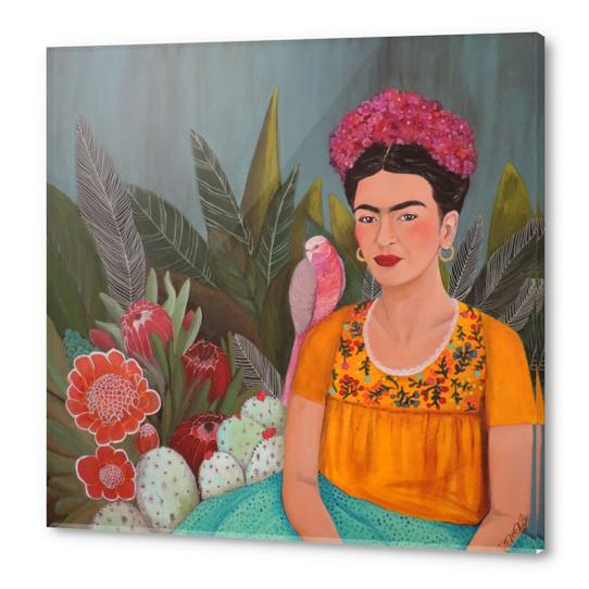 Frida A La Caza Azul Acrylic prints by Sylvie Demers