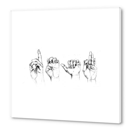 deaf hands Acrylic prints by maya naruse