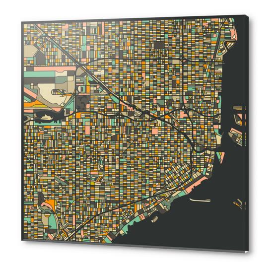 MIAMI MAP 2 Acrylic prints by Jazzberry Blue