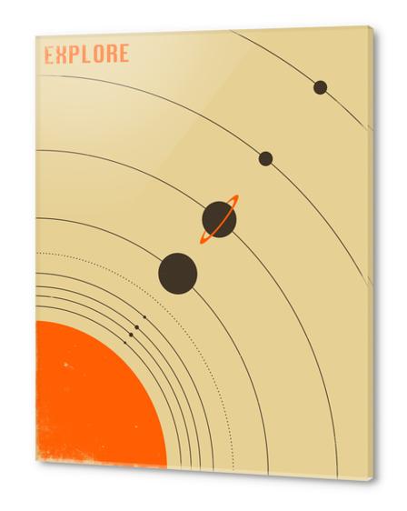 SOLAR SYSTEM - BEIGE Acrylic prints by Jazzberry Blue