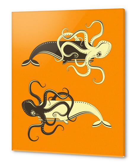 STRUGGLE - ORANGE Acrylic prints by Jazzberry Blue