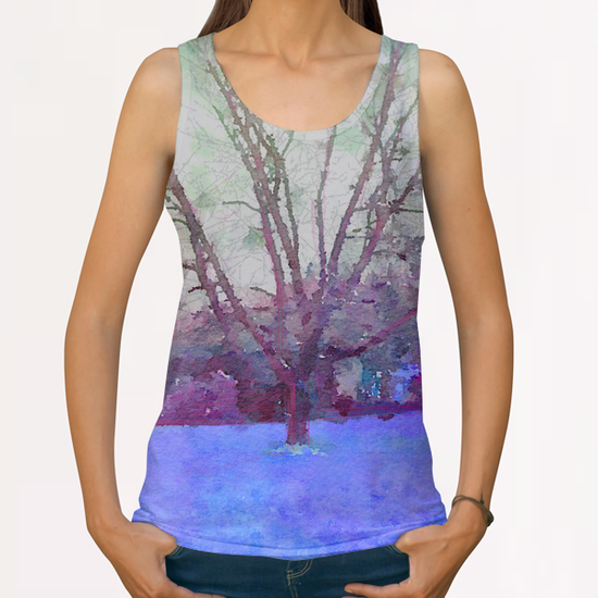 Cerisier en hiver All Over Print Tanks by Malixx