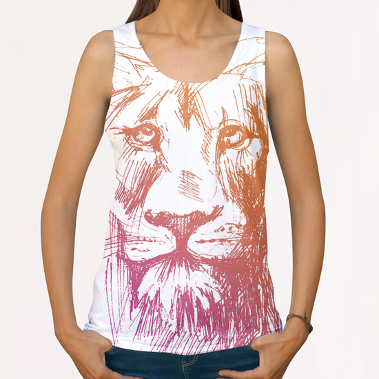 Lion All Over Print Tanks by Georgio Fabrello