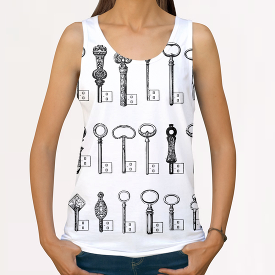 USB Keys All Over Print Tanks by Florent Bodart - Speakerine