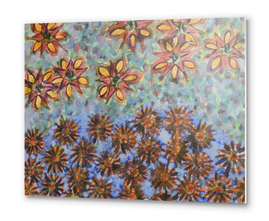 Asters and Paradise Flowers Metal prints by Heidi Capitaine