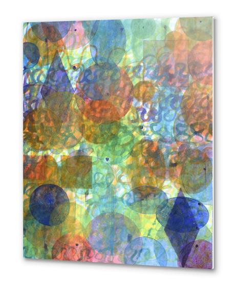 Bubbling Geometric Forms over Curved Lines Metal prints by Heidi Capitaine