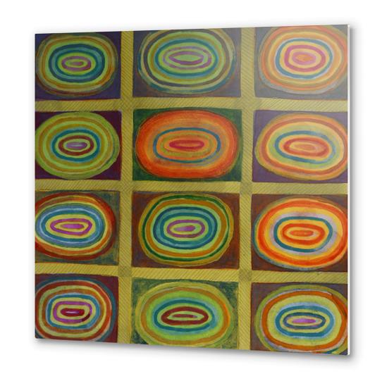 Ringed Ovals within Hatched Grid Metal prints by Heidi Capitaine