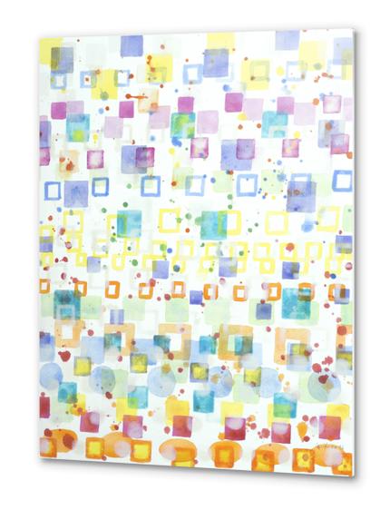 Light Squares with Drops Pattern  Metal prints by Heidi Capitaine