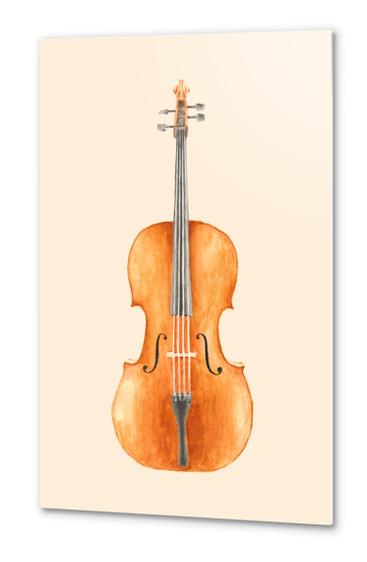 Cello - Watercolors Metal prints by Florent Bodart - Speakerine