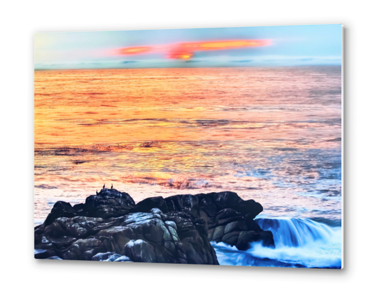 ocean sunset with sunset sky and horizon view in summer Metal prints by Timmy333