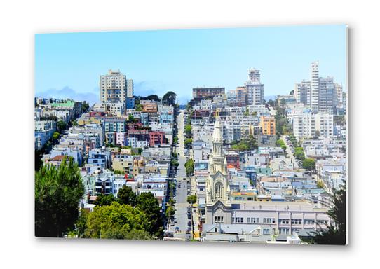 road and buildings with blue sky at San Francisco, USA Metal prints by Timmy333