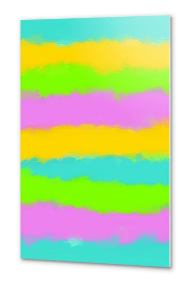 blue yellow pink and blue painting texture abstract background Metal prints by Timmy333