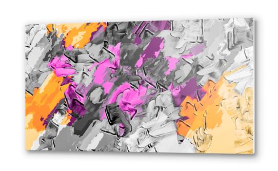 pink purple and orange painting texture abstract background Metal prints by Timmy333