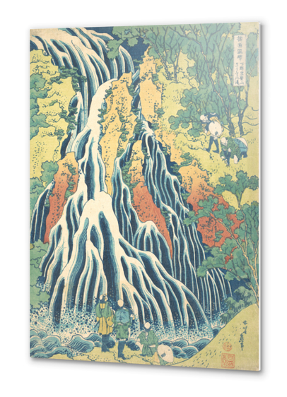 Kirifuri Waterfall at Kurokami Mountain in Shimotsuke Metal prints by Katsushika Hokusai