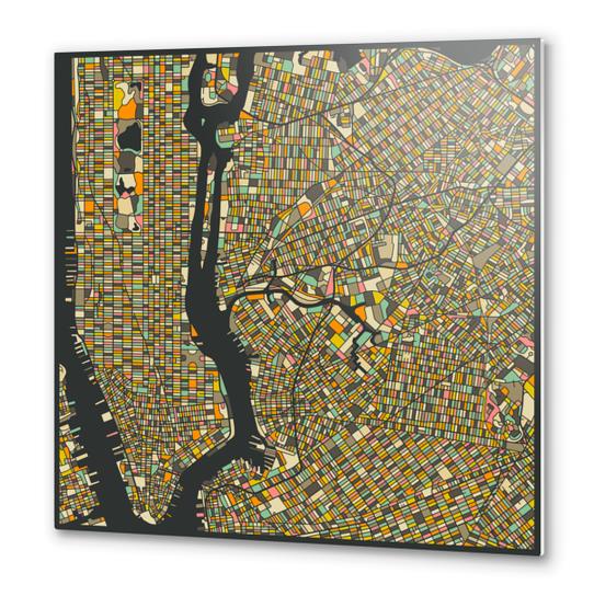 NEW YORK MAP 2 Metal prints by Jazzberry Blue