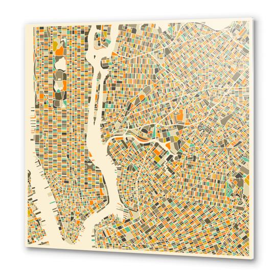 NEW YORK MAP 1 Metal prints by Jazzberry Blue