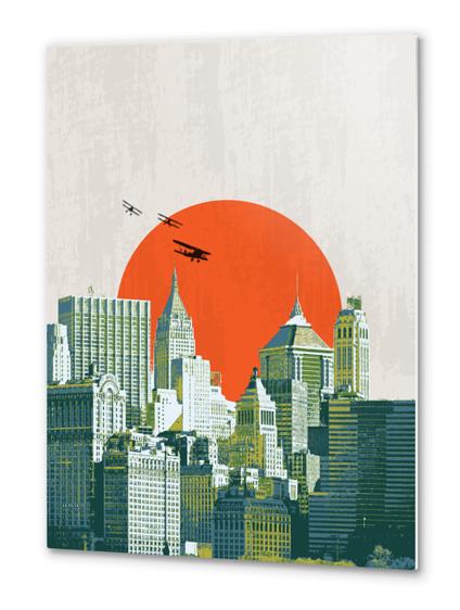 Red sun on NY Metal prints by tzigone