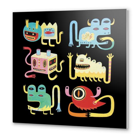 Petits monstres Metal prints by Exit Man