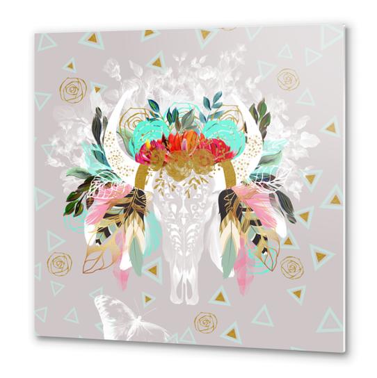 Skull fantasy boho Metal prints by mmartabc