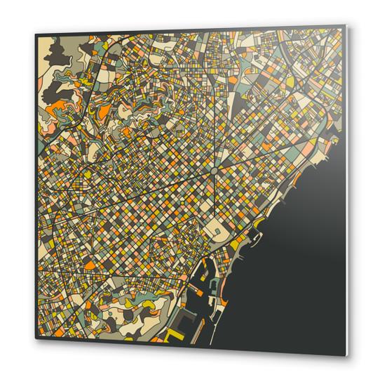 BARCELONA MAP 2 Metal prints by Jazzberry Blue