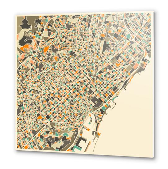 BARCELONA MAP 1 Metal prints by Jazzberry Blue