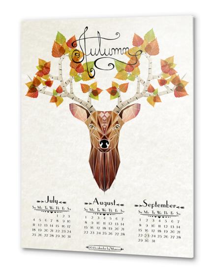 deer autumn Metal prints by Manoou