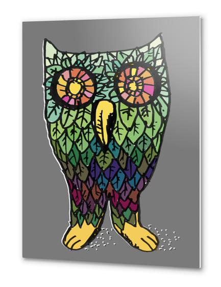 Happy Owl Metal prints by Yann Tobey