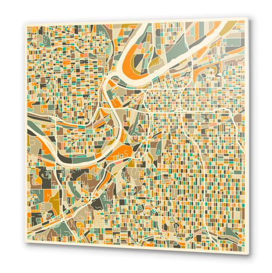 KANSAS MAP 1 Metal prints by Jazzberry Blue