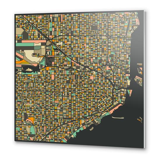 MIAMI MAP 2 Metal prints by Jazzberry Blue