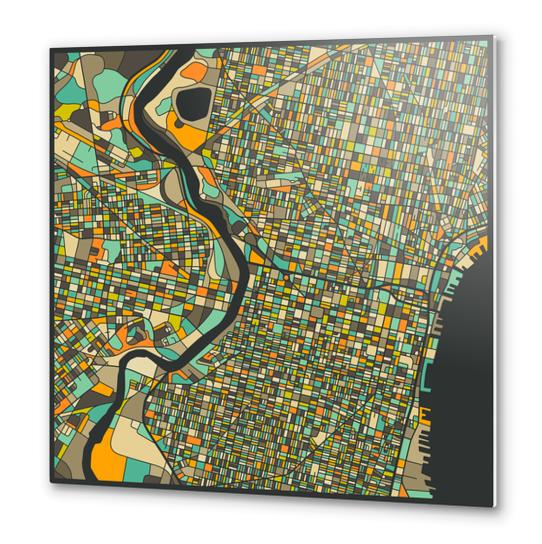 PHILADELPHIA MAP 2 Metal prints by Jazzberry Blue