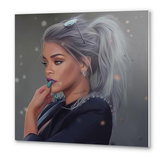 Rihanna Portrait Metal prints by AndyKArt