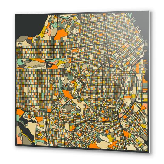 SAN FRANCISCO MAP 2 Metal prints by Jazzberry Blue