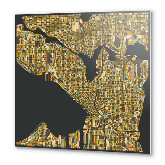 SEATTLE MAP 2 Metal prints by Jazzberry Blue