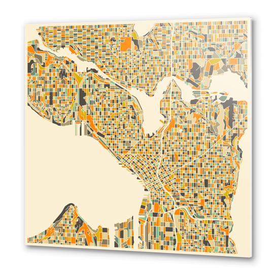 SEATTLE MAP 1 Metal prints by Jazzberry Blue