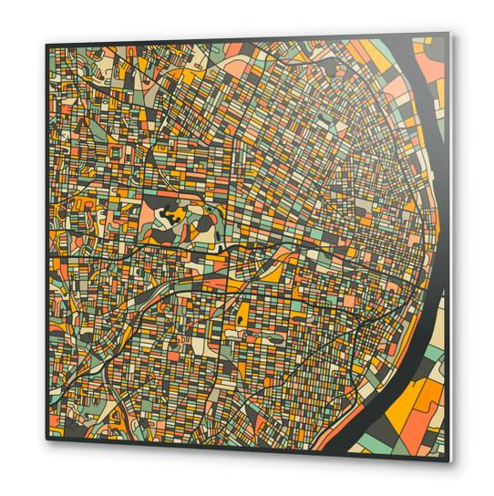 ST LOUIS MAP 2 Metal prints by Jazzberry Blue