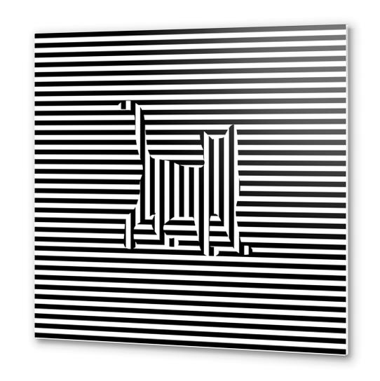 Can on Stripes Metal prints by Divotomezove