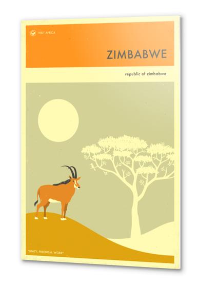 VISIT ZIMBABWE Metal prints by Jazzberry Blue