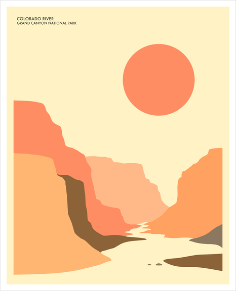 GRAND CANYON NATIONAL PARK - COLORADO RIVER Art Print by Jazzberry Blue