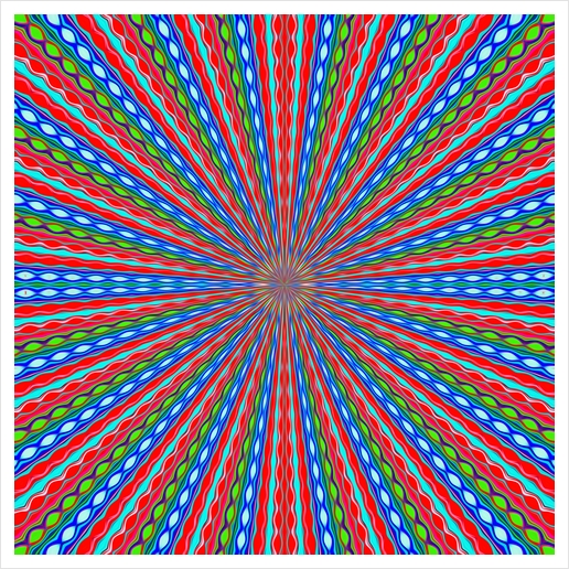red blue and green line drawing abstract background Art Print by Timmy333