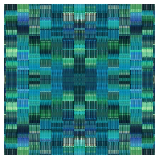 blue and green plaid pattern texture abstract background Art Print by Timmy333