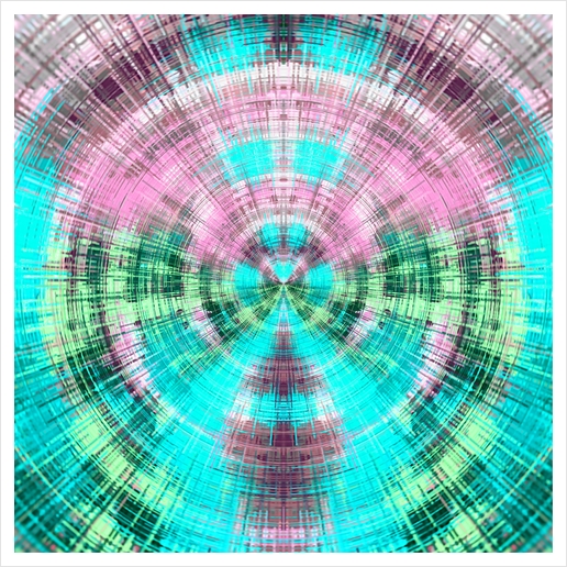 pink blue and green circle plaid pattern abstract background Art Print by Timmy333