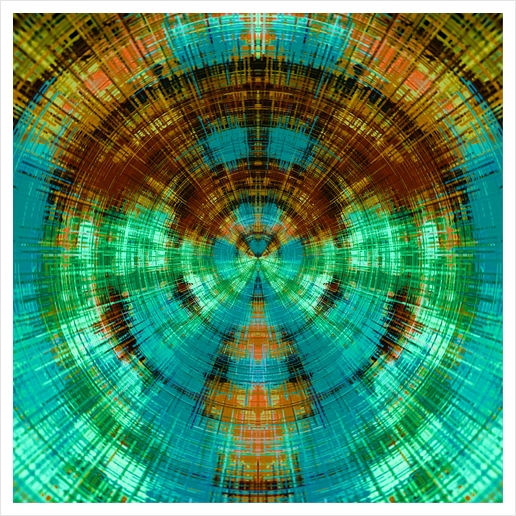 green brown orange and blue circle plaid pattern background Art Print by Timmy333