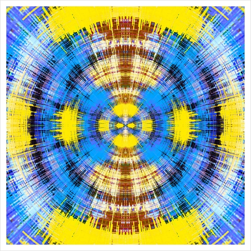 blue yellow and brown circle plaid pattern abstract background Art Print by Timmy333