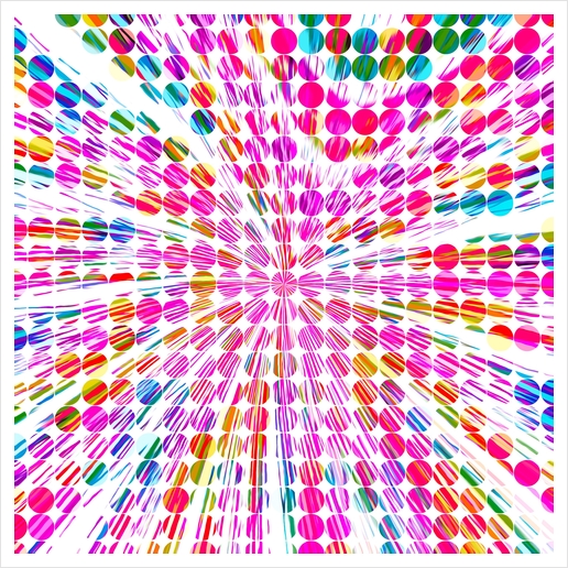 pink blue and yellow circle pattern  Art Print by Timmy333